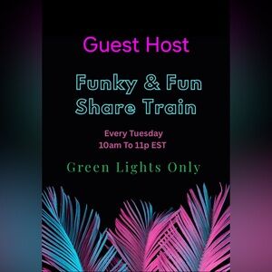 This is My Guest Host Flier for the Funky & Fun Share Train
